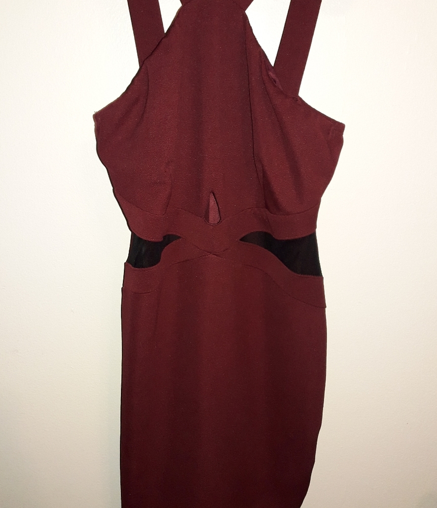 Red Dress with cutouts.